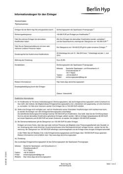 Informationsbogen f&uuml;r den Einleger