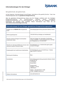 Informationsbogen für den Einleger