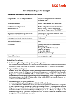 Informationsbogen für Einleger