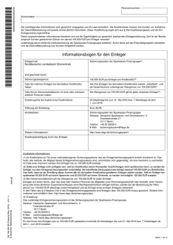 Informationsbogen f&uuml;r den Einleger