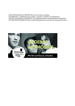ENTHUSIASMUS & FREUDE Mit Stil und Genuss