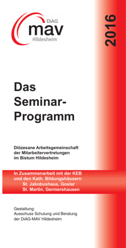 Seminare 2016 - Wer, was ist die DIAG MAV?