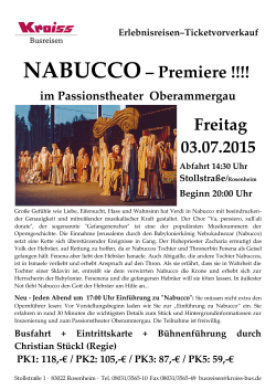 NABUCCO– Premiere !!!! Freitag 03.07.2015