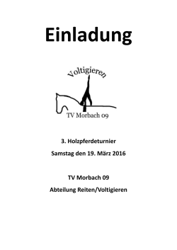 3. Holzpferdeturnier Samstag den 19. März 2016 TV Morbach 09