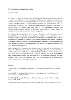 Die Ultraschalluntersuchung des Harntraktes Dr. Martina Fl&ouml;ck Die