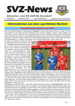 Informationen aus dem sportlichen Bereich