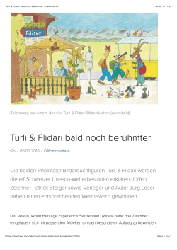 Türli & Flidari bald noch berühmter - rheintaler.ch
