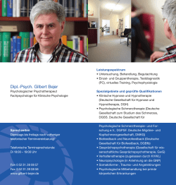 Dipl.-Psych. Gilbert Bejer