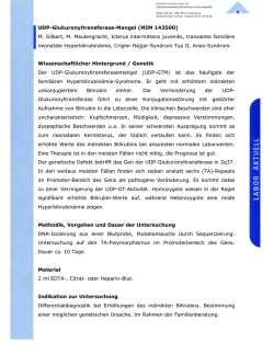 UDP-Glukuronyltransferase-Mangel (MIM 143500) M. Gilbert, M