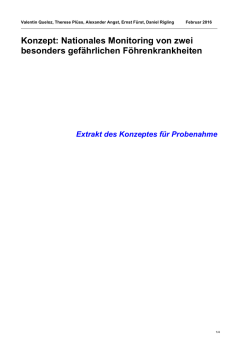 Konzept: Nationales Monitoring von zwei besonders gefährlichen
