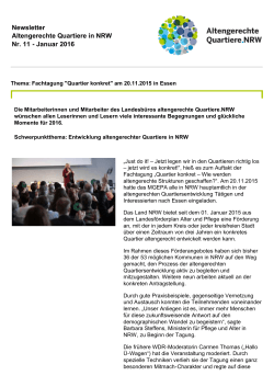 Newsletter Altengerechte Quartiere in NRW Nummer 11