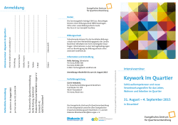 Keywork im Quartier - Forum Seniorenarbeit NRW