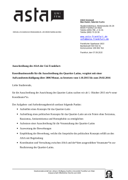 Ausschreibung QL - AStA der Uni Frankfurt