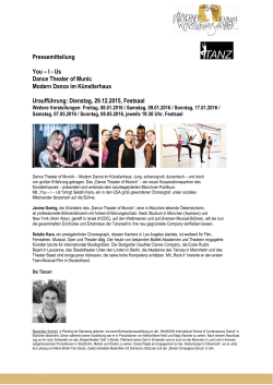 Pressemitteilung You – I - Us Dance Theater of Munic Modern