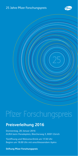 Broschüre 2016 - Pfizer Forschungspreis