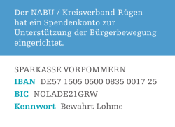 Der NABU / Kreisverband Rügen hat ein