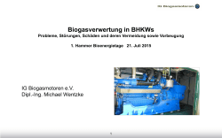 Biogasverwertung in BHKWs Probleme, Störungen, Schäden und