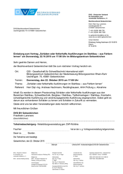 Einladung zum Vortrag „Schäden oder fehlerhafte