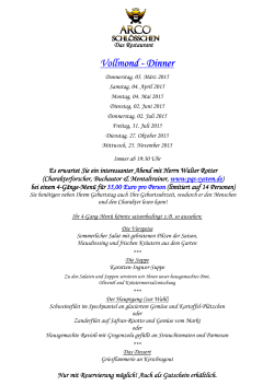 Vollmond-Dinner Arrangement 2015