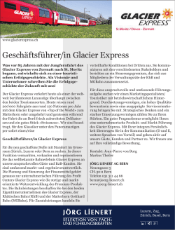 Geschäftsführer/in Glacier Express - a