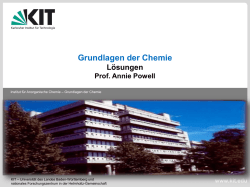 Grundlagen der Chemie - Prof. Annie K. Powell group