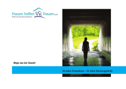 Jubil&auml;um 2015: 30 Jahre Frauenhaus