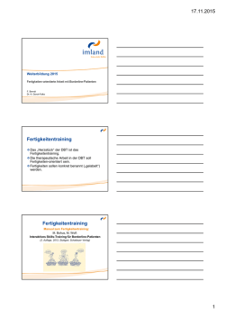 Weiterbildung Fertigkeitentraining