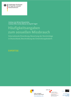 H&auml;ufigkeitsangaben zum sexuellen Missbrauch
