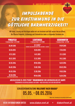 Impulsabende zur Einstimmung in die g&ouml;ttliche Barmherzigkeit!