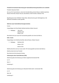 Protokoll der Konstituierenden Sitzung der Fachschaftsvertretung