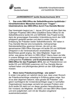 Jahresbericht 2014 - tactile Selbsthilfe