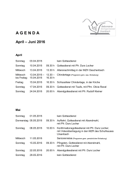 Agenda - Ursenbach