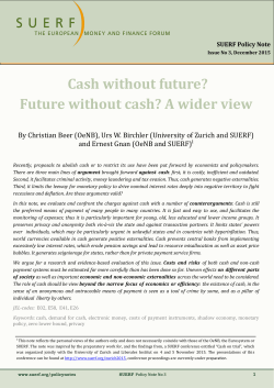 Cash without future? Future without cash? A wider view