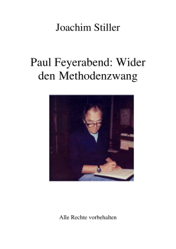 Paul Feyerabend: Wider den Methodenzwang