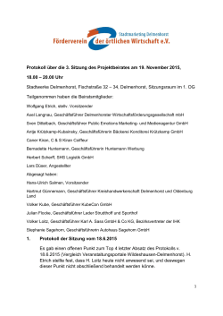 Protokoll der 3. Sitzung des Projektbeirats 2015