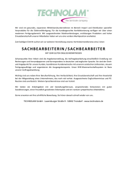 SACHBEARBEITERIN / SACHBEARBEITER