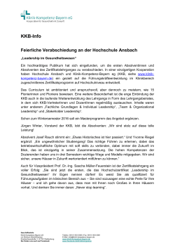 KKB-Info Feierliche Verabschiedung an der Hochschule Ansbach