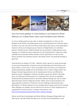 Pressemitteilung hotel arlberg Eine Pool Partie gefällig?