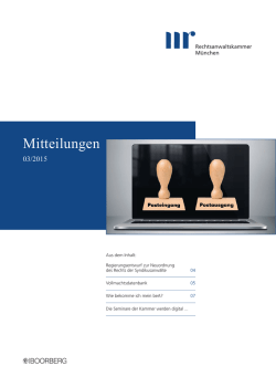 Mitteilungen - Rechtsanwaltskammer München