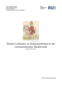 kleiner Leitfaden zu Hausarbeiten in der Germanistischen Mediävistik