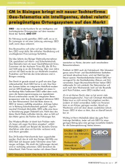 CM in Bisingen bringt mit neuer Tochterfirma Geo
