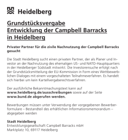 Grundst&uuml;cksvergabe Entwicklung der Campbell Barracks in