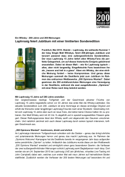 Pressemitteilung Laphroaig 15 Jahre_200 Opinions Wanted