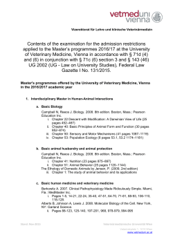 Contents of the examination for the admission restrictions applied to