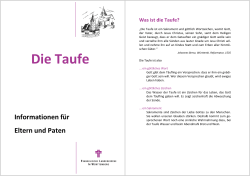Die Taufe - Evangelische Kirchengemeinden Tieringen und