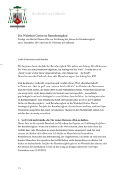 Die Wahrheit Gottes ist Barmherzigkeit