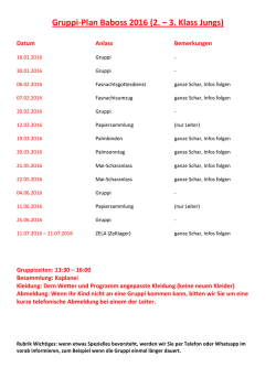 Gruppi-Plan Baboss 2016 (2. &ndash; 3. Klass Jungs)