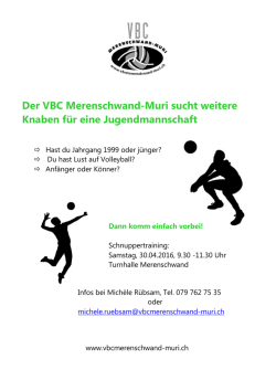 Flyer Jugend Jungs A5 - VBC Merenschwand-Muri