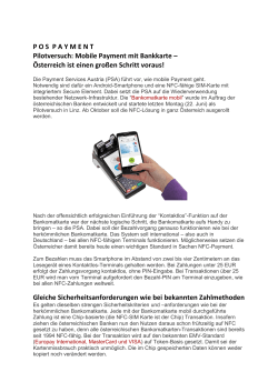 Mobile Payment mit Bankkarte