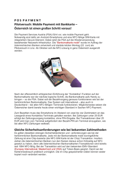 Mobile Payment mit Bankkarte